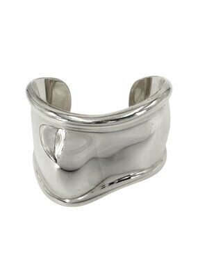 Tiffany & Co Bangle Bone Cuff Elsa Peretti 925 Sterling Silver Bracelet